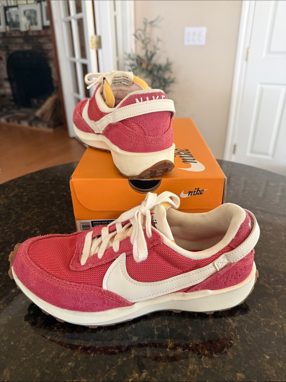 Nike Waffle Debut Vintage Faded Red and Cream Retro Runner Sneakers